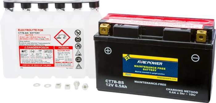 FIRE POWER CT7B-BS Maintenance Free Sealed Battery – Durable Power for Powersports Vehicles