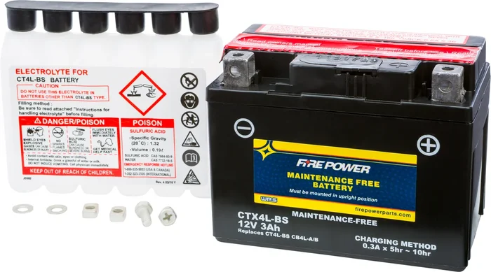 FIRE POWER CTX4L-BS Maintenance-Free Sealed Battery for Powersports Vehicles
