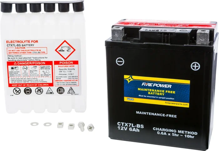 FIRE POWER CTX7L-BS Maintenance-Free Sealed Battery for Powersports – Durable & Reliable Power Source