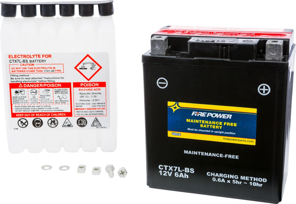 FIRE POWER CTX7L-BS Maintenance-Free Sealed Battery for Powersports – Durable & Reliable Power Source