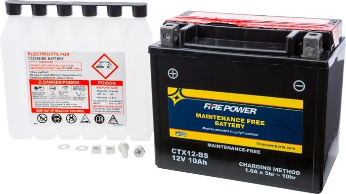 FIRE POWER CTX12-BS Maintenance-Free Sealed Battery for Powersports Vehicles