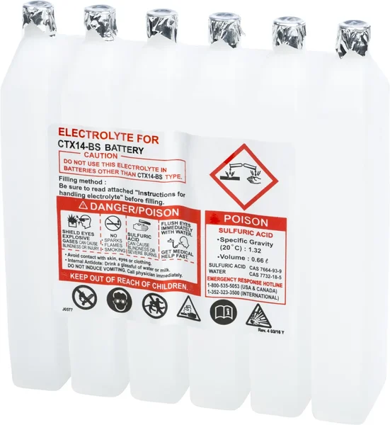 FIRE POWER 660CC CTX Sealed Battery Electrolyte Pack - High-Capacity, Durable Power Solution for Powersports