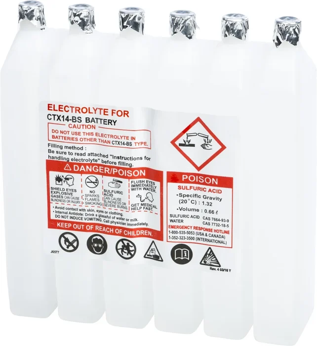 FIRE POWER 660CC CTX Sealed Battery Electrolyte Pack - High-Capacity, Durable Power Solution for Powersports