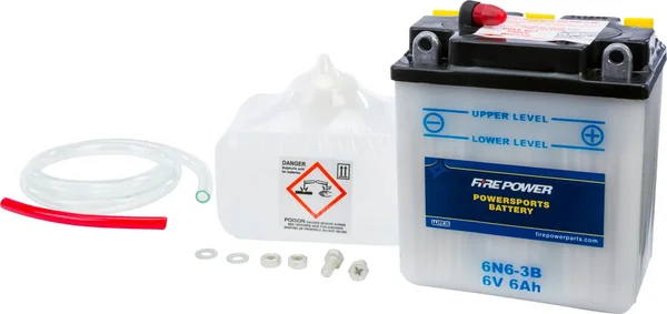 FIRE POWER 6N6-3B 6V Battery - Reliable Power for Powersports Vehicles