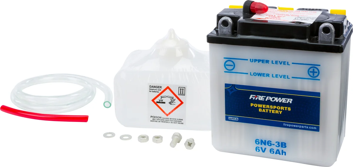 FIRE POWER 6N6-3B 6V Battery - Reliable Power for Powersports Vehicles