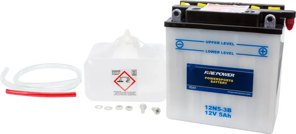 FIRE POWER 12N5-3B 12V Battery - High-Capacity Standard Battery for Powersports Vehicles