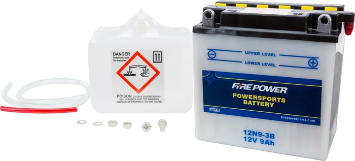 FIRE POWER 12N9-3B 12V Battery - High-Capacity Standard Battery for Powersports Vehicles