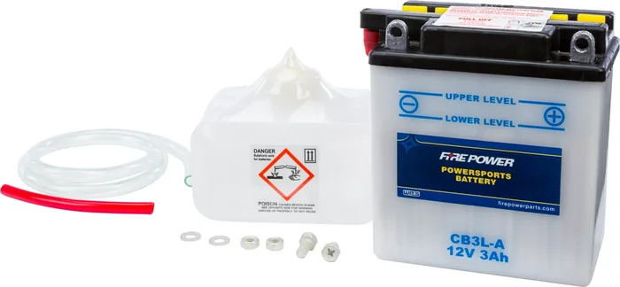 FIRE POWER CB3L-A 12V Heavy Duty Battery with Acid Pack - Durable Power for Powersports