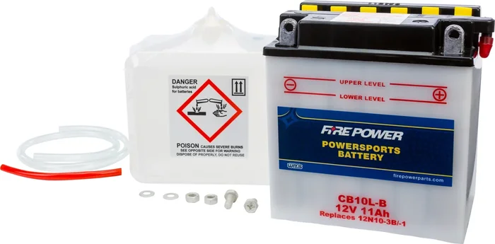 FIRE POWER CB10L-B 12V Heavy Duty Battery with Acid Pack - Reliable Power for Powersports