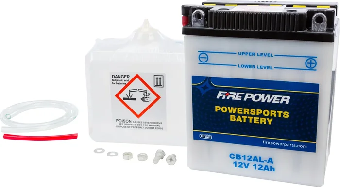 FIRE POWER CB12AL-A 12V Heavy Duty Battery with Acid Pack - Reliable Power for Powersports