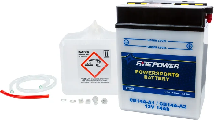 FIRE POWER CB14A-A2 12V Heavy Duty Battery w/Acid Pack - Reliable Power for Powersports