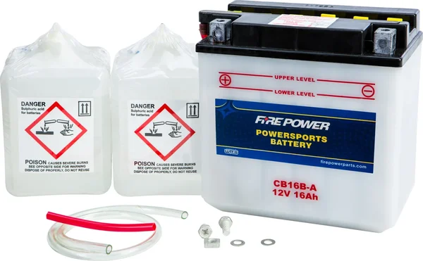 FIRE POWER CB16B-A 12V Heavy Duty Battery with Acid Pack - Durable Power for Powersports
