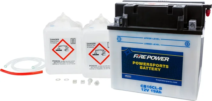 FIRE POWER CB16CL-B 12V Heavy Duty Battery with Acid Pack - Reliable Power for Powersports