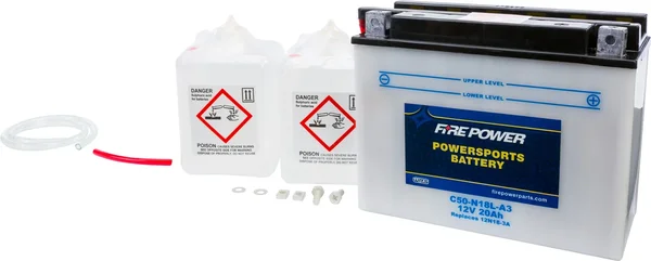 FIRE POWER C50-N18L-A3 12V Heavy Duty Battery with Acid Pack - Reliable Power for Powersports