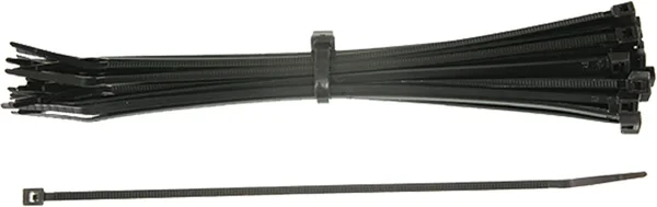 SP1 Black Nylon Cable Ties - 100/PK Strong Non-Corrosive Wire Ties for Powersports Tools