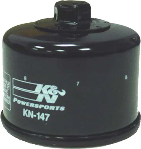 K&N KN-147 Oil Filter - High-Flow Synthetic Media Oil Filter for Racing & Performance Engines