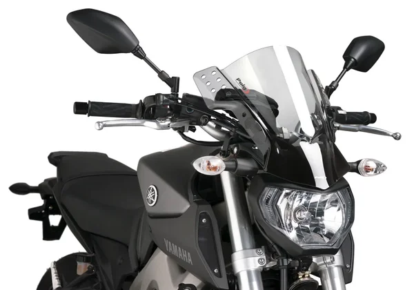 PUIG 5881W Universal Mount Windscreen - Adjustable Wind Protection for Motorcycles