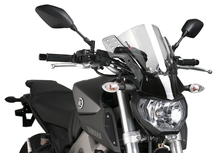 PUIG 5881W Universal Mount Windscreen - Adjustable Wind Protection for Motorcycles