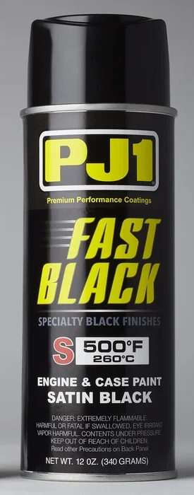 PJ1 16-SAT 11oz Aerosol Fast Black Paint - Chemicals for Powersports Equipment