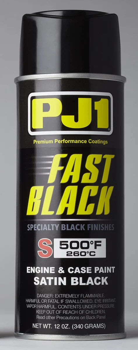PJ1 16-SAT 11oz Aerosol Fast Black Paint - Chemicals for Powersports Equipment