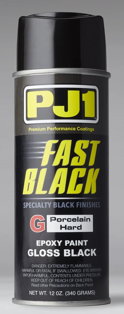 PJ1 16-GLS 11oz Aerosol Fast Black Paint - Professional Motorcycle Paint for Durable, Glossy Finish