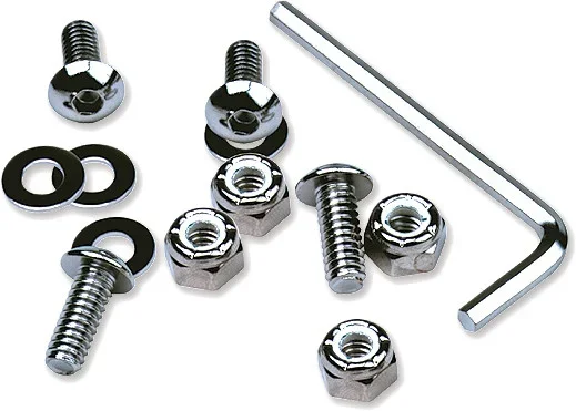 Motion Pro 33-1000 Chrome License Plate Frame Hardware - Durable Fastening Solution for Powersports