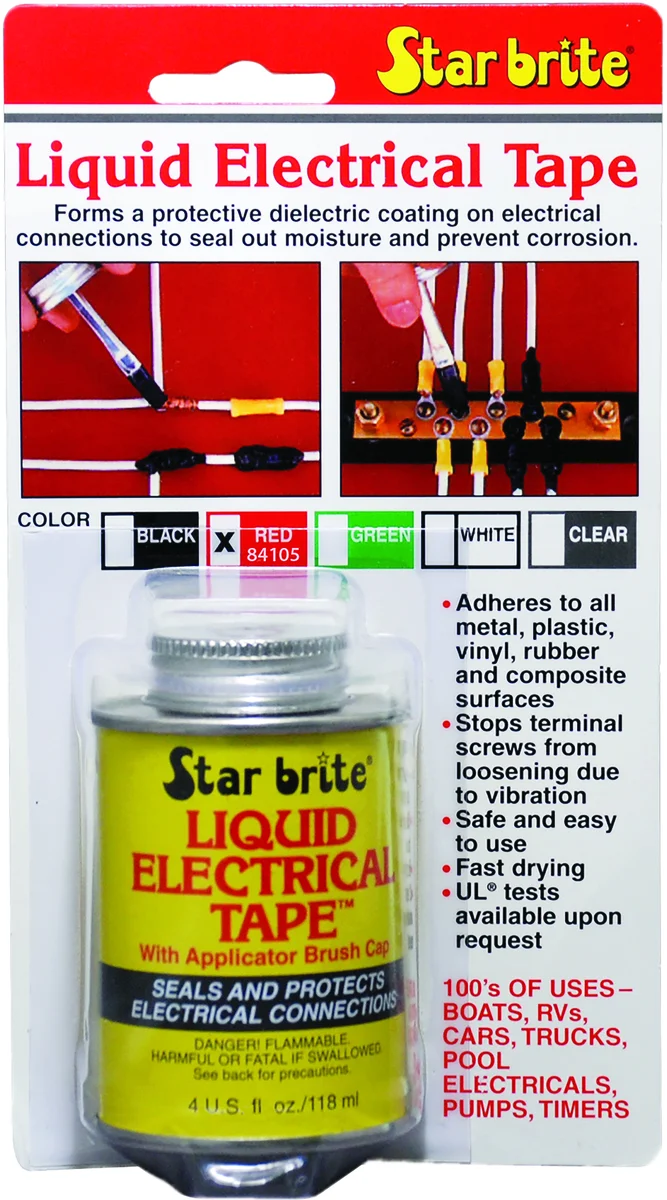 STAR BRITE 84105 Liquid Electrical Tape - Durable Insulation for Powersports Repairs