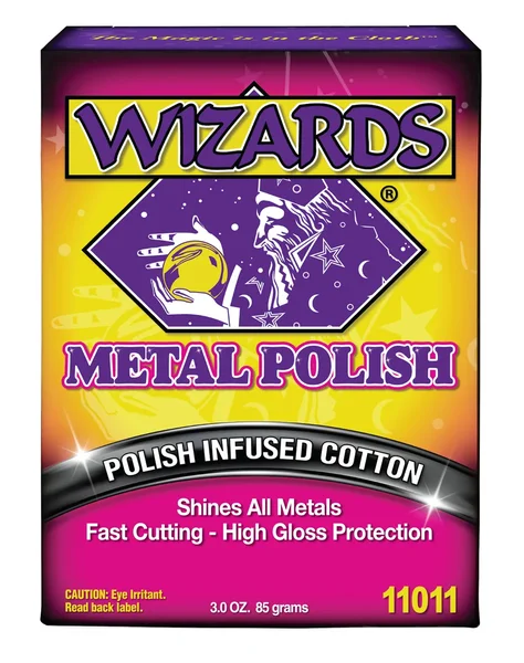 WIZARDS 3 oz Metal Polish - Aluminum, Brass, Stainless Steel & Chrome Cleaner for Powersports Gear