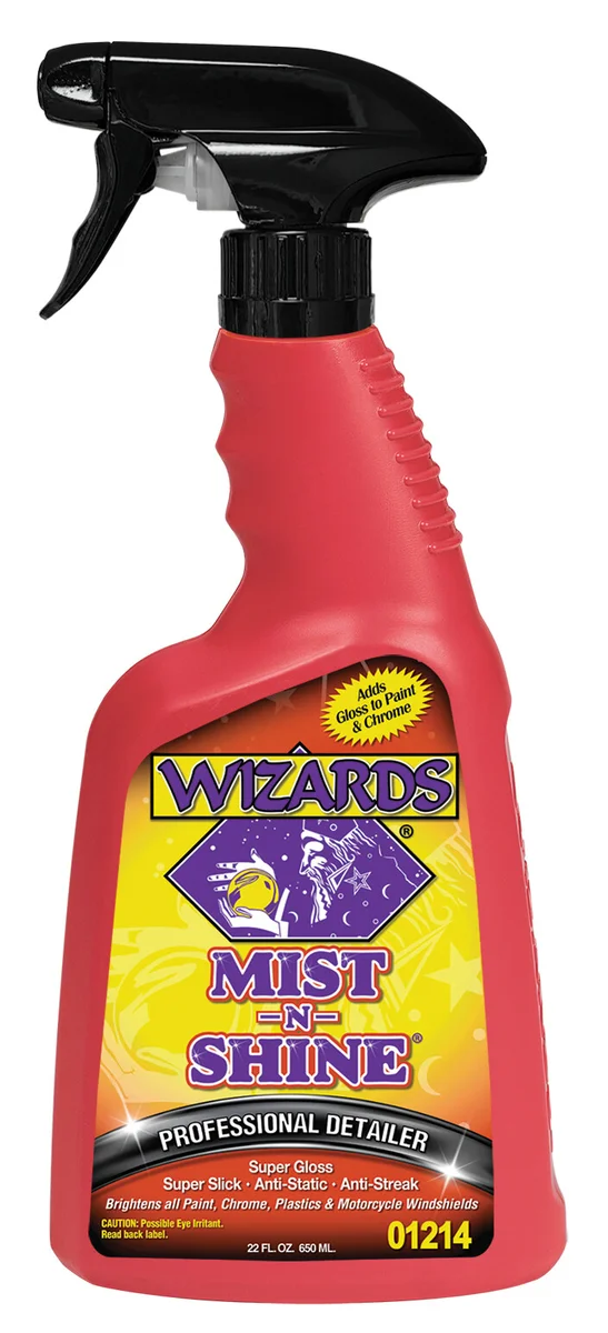 WIZARDS Mist-N-Shine Waterless Detailer Spray - 22oz Professional Paint & Surface Cleaner