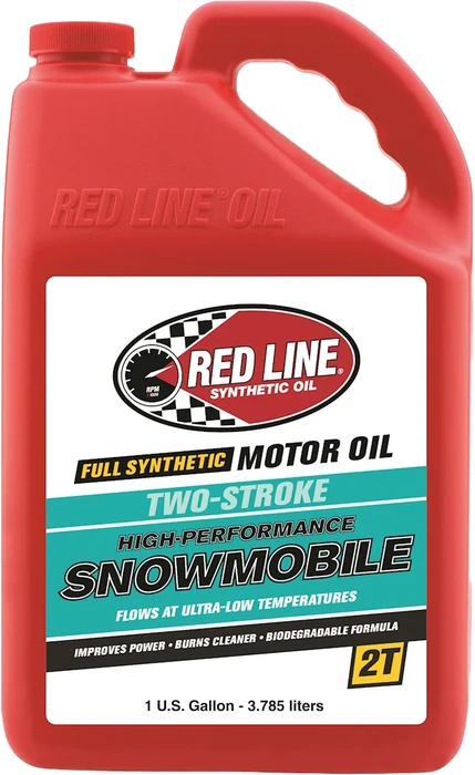 RED LINE 2-Cycle Snowmobile Oil - 1 Gallon Synthetic 2-Stroke Engine Oil for High-Performance Snowmobiles