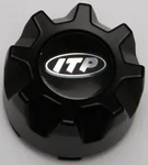 ITP Cast Aluminum Wheel Center Cap - Durable 4.25" Black Wheel Component