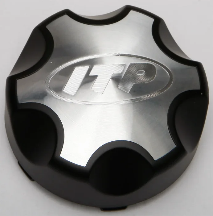ITP C137SD Cast Aluminum Wheel Center Cap - Durable Black 4.25" Fit for Powersports Vehicles