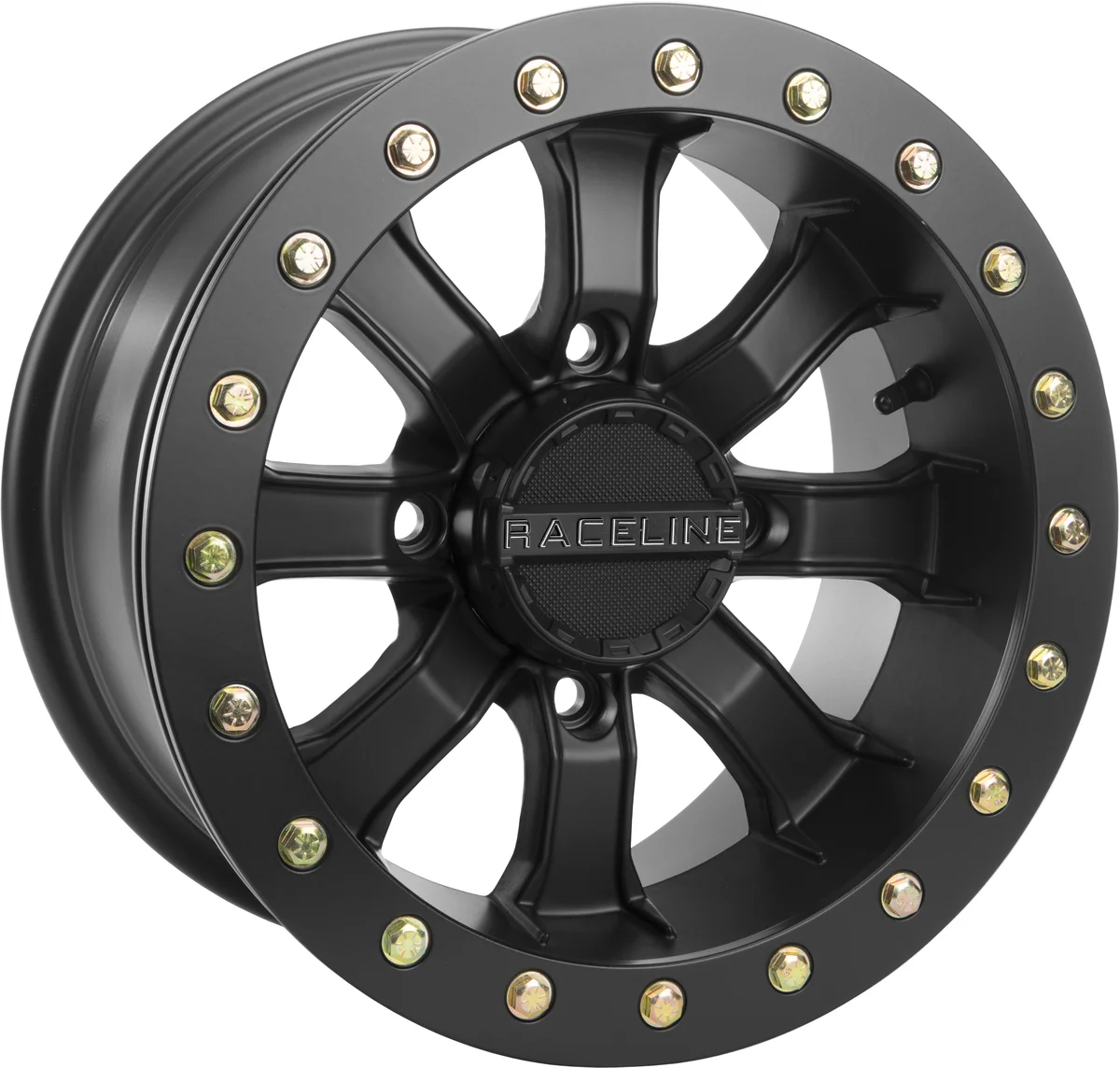 RACELINE Mamba Blackout Beadlock Wheel - Durable Polished Aluminum Off-Road Wheel