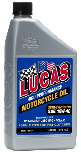 LUCAS 10710 Semi-Synthetic Engine Oil - High-Performance Motorcycle Oil for Reliable Engine Protection