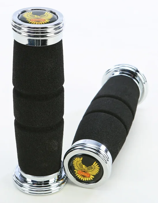 EMGO Roadhawk Foam Grips - Durable Motorcycle Handlebar Grips with Anti-Slip Texture