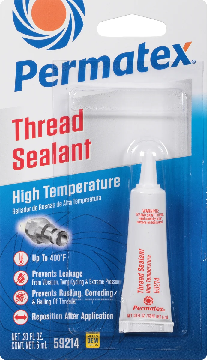 PERMATEX 59214 High Temp Thread Sealant - PTFE Thread Sealant for Fuel & Brake Systems