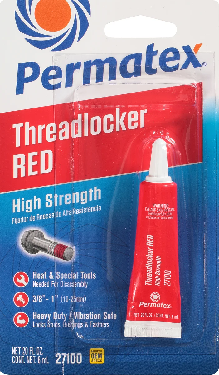 PERMATEX 27100 High Strength Liquid Threadlocker - Anaerobic Adhesive for Heavy-Duty Fasteners