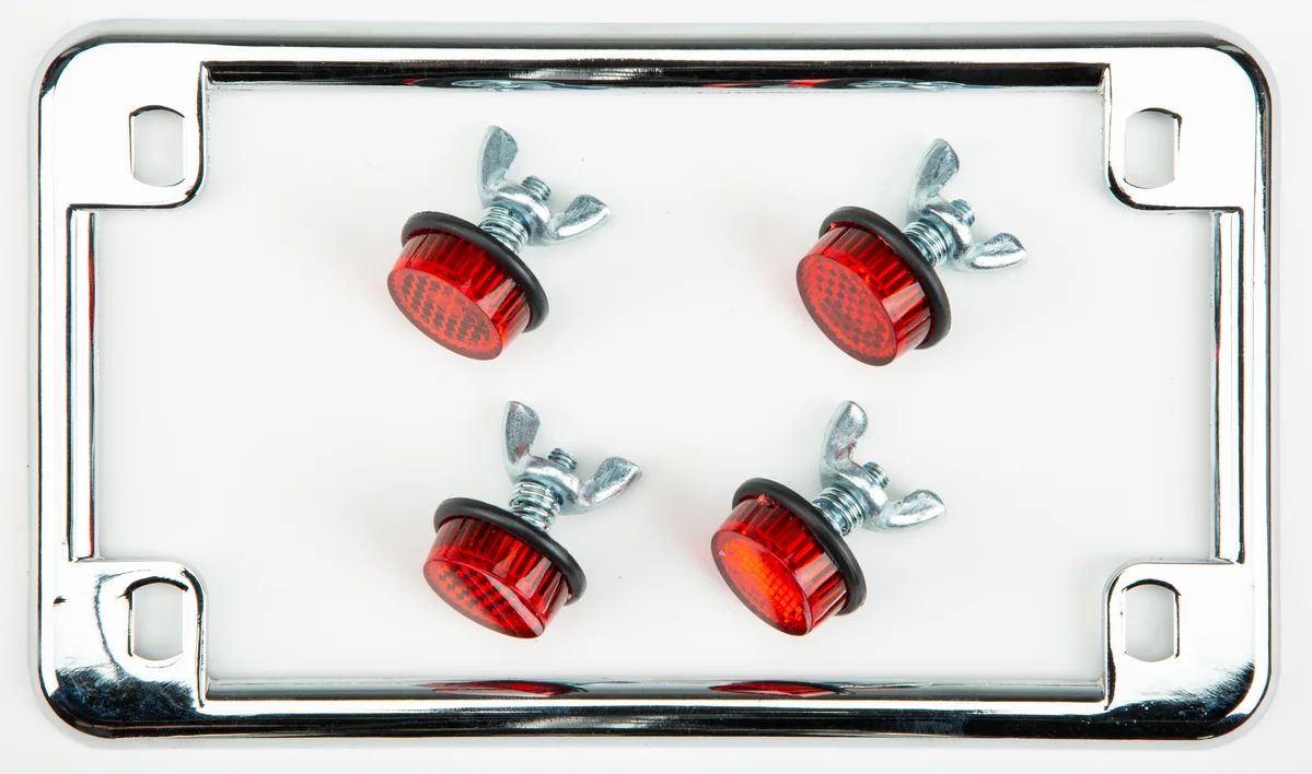 CHRIS PRODUCTS License Plate Frame with Reflectors - Durable Body Mount for Powersports Vehicles