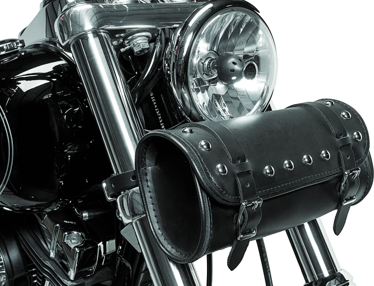 WILLIE & MAX 8064A Genuine Leather Fork Bag - Durable USA-Made Luggage for Riders