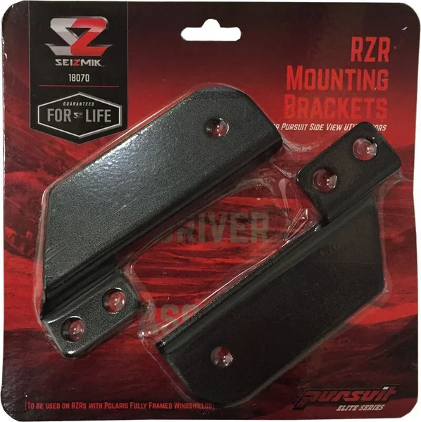 SEIZMIK RZR Side Mirror Mount Kit - Adjustable Height, Breakaway Design | Pursuit Mirrors