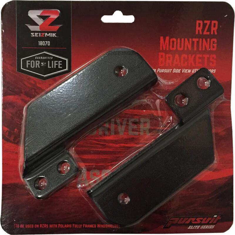 SEIZMIK RZR Side Mirror Mount Kit - Adjustable Height, Breakaway Design | Pursuit Mirrors