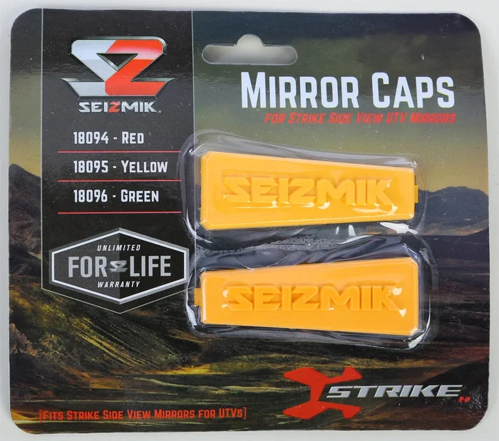 SEIZMIK Strike Side Mirror Color Accents - Vibrant Red/Blue/Orange Mirrors for Powersports Vehicles