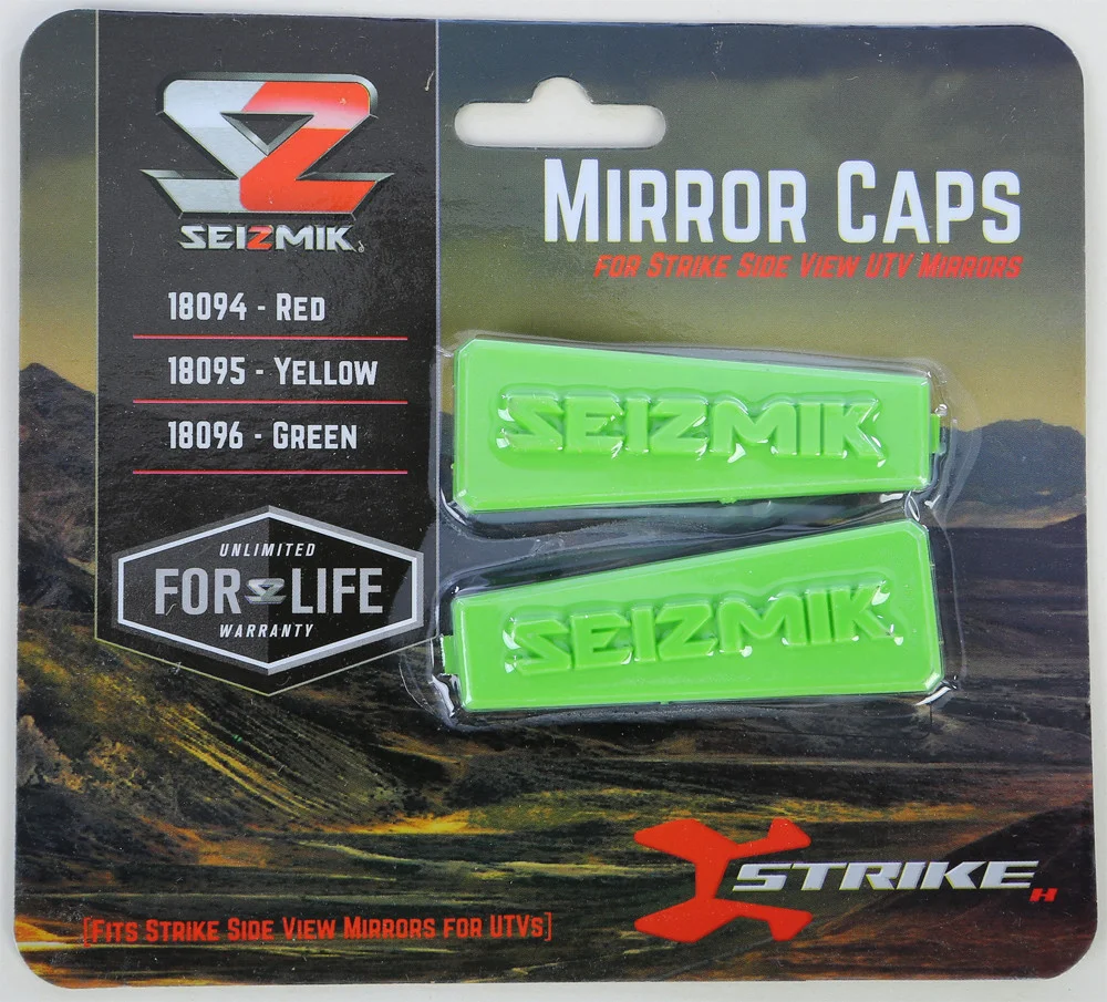 SEIZMIK Strike Side Mirror Color Accents - Durable 360° Adjustable Mirrors with Red/Blue/Orange/Lime Green/Black Color Options
