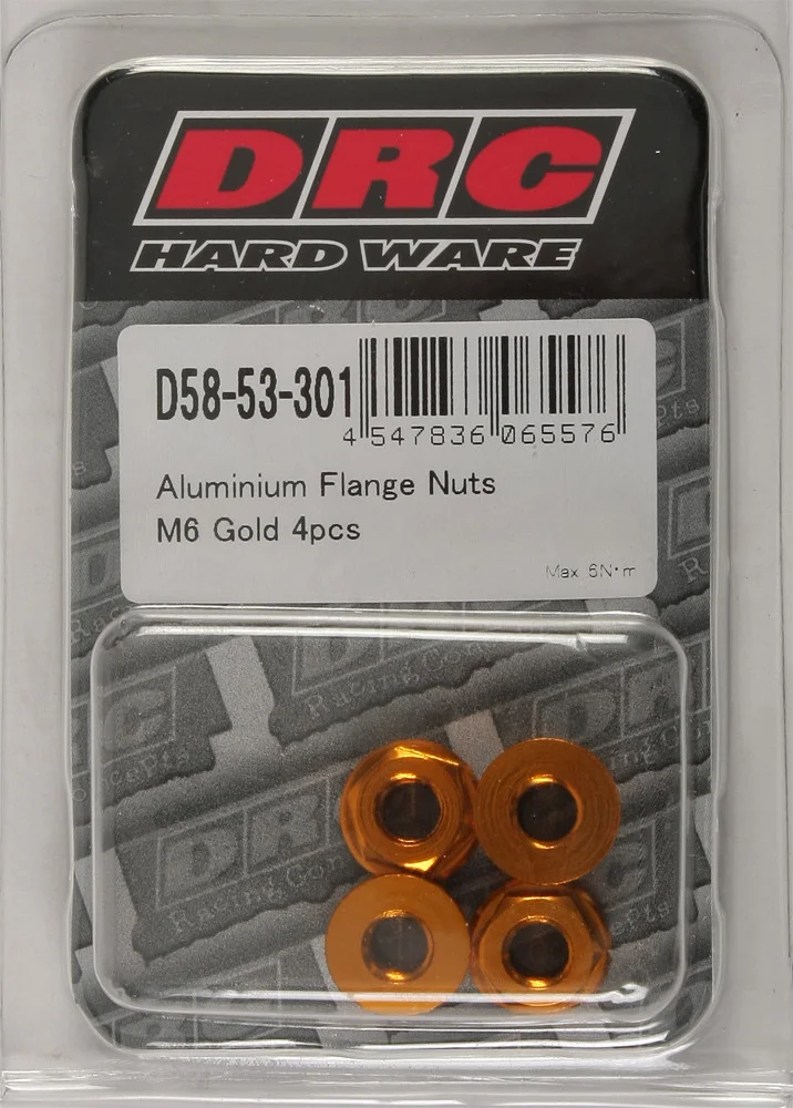 DRC Aluminum Flange Nut - D58-53-301 High-Strength Hardware for Powersports Equipment