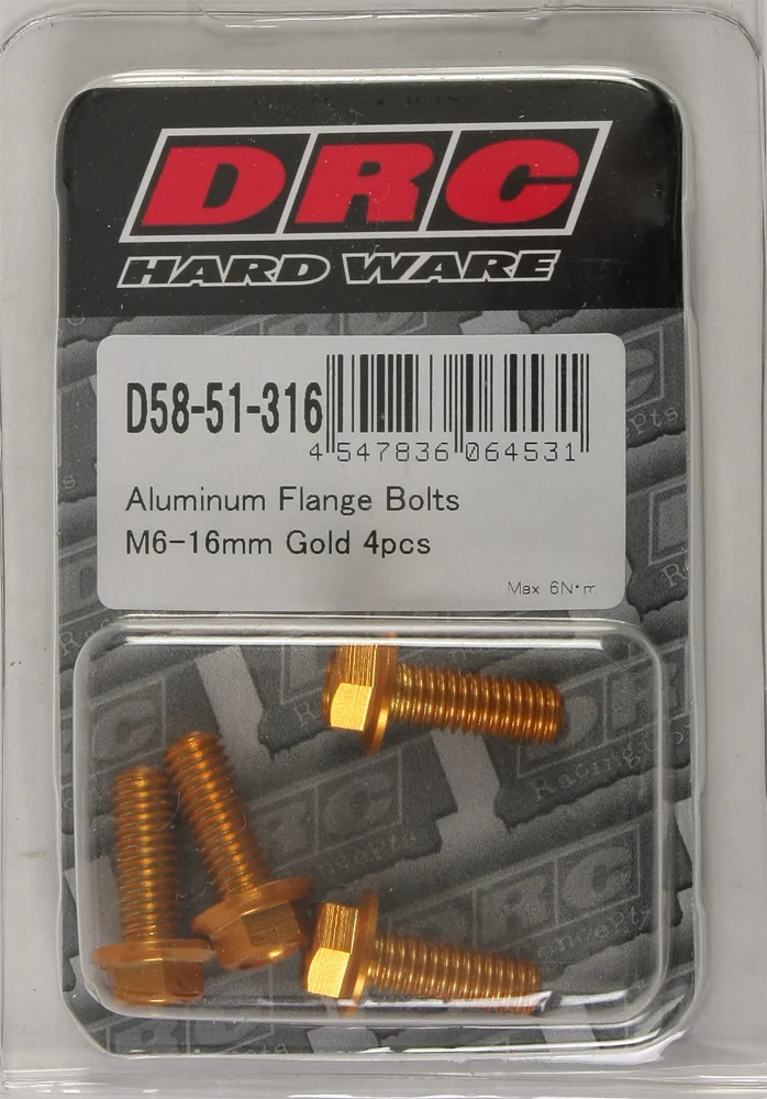 DRC D58-51-316 Aluminum Flange Bolt - Durable CNC Machined Hardware for Powersports