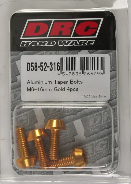 DRC D58-52-316 Aluminum Taper Bolt - Durable Hardware for Powersports Equipment
