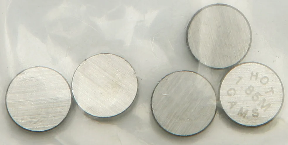Hot Cams 7.48mm Hardened Steel Valve Shim Refill Pack (5PK748185) - 1.85mm Thickness for 4-Stroke Engines
