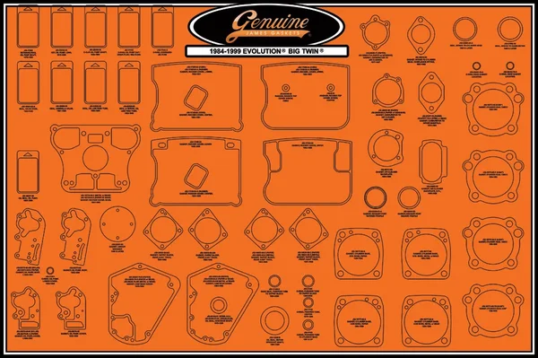 James Gaskets 99000-EVBT Gasket Display Board - Durable Organizational Solution for Powersports Enthusiasts