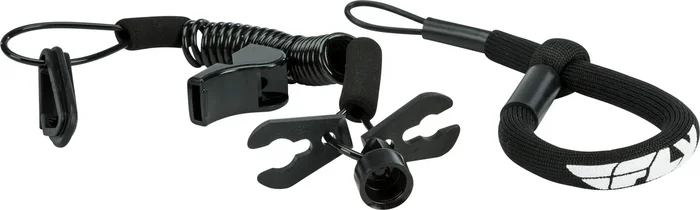 Fly Racing FUJL-2389-BLK Ultra Cord Floating Tethercord - Durable Safety Lanyard for Riders
