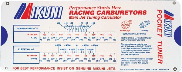 MIKUNI MK-550-TNR Carburetor Pocket Tuner - Jetting Calculator for 2-Stroke & 4-Stroke Engines